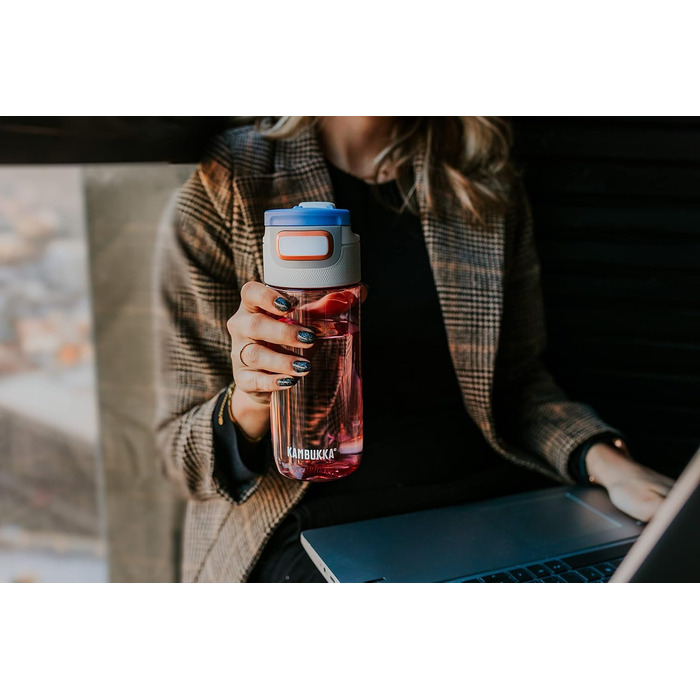 Kambukka Water Bottle - ELTON Model - 500/750/ - Water Bottle - dirt and odor resistant - impact resistant - dishwasher safe - easy to clean - Milliliter markings (Barely Blush, 500 ml)