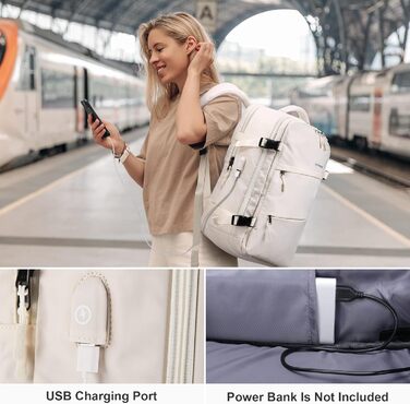 Жіночий рюкзак для подорожей, ручна поклажа для літака Lufthansa, рюкзак для ноутбука 15,6 дюйма, для роботи, школи та подорожей, міський повсякденний рюкзак, кабінний розмір