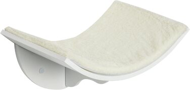PawHut Cat Bed, Wall-Mounted Cat Bed, Cat Shelf, Wall Mount, Plush Cushion, MDF (White)