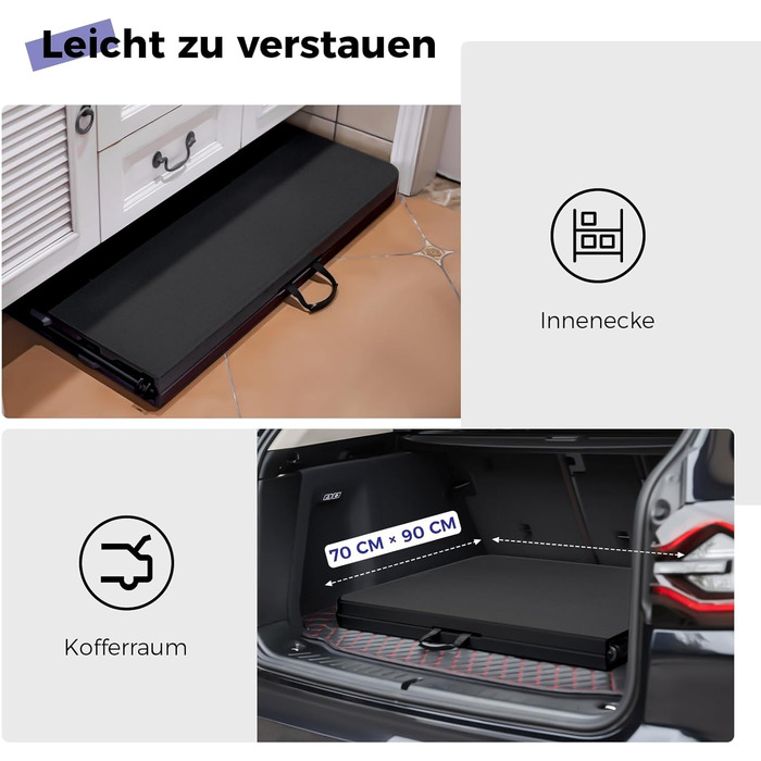 Складаний столик 180 см, портативний, міцний, пластиковий, для дому та відпочинку (чорний)