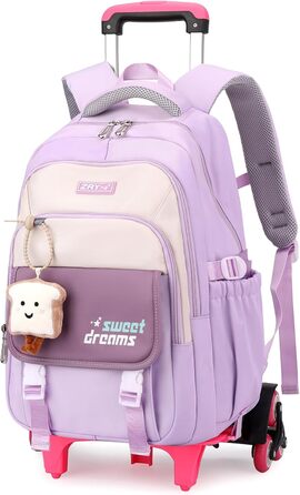 Шкільний рюкзак-роликовий для дівчаток-підлітків, 36L, зелений (фіолетовий)