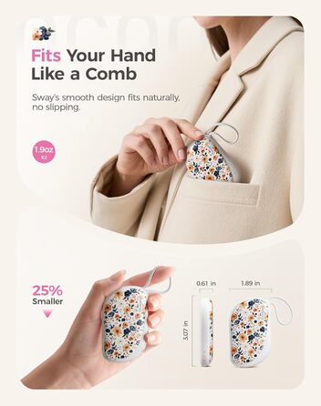 Електричні грілки для рук Ocoopa 2 шт., багаторазові 4000mAh, подарунок на Новий Рік для жінок, тонкі 1.5 см, підходять у рукавички та сумки, зимова необхідність, лімітована серія Ocoopa x Wiesengeflüster