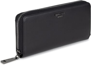 Жіночий гаманець Berliner Bags Lyon з натуральної шкіри, великий, з RFID захистом, чорний, у подарунковій коробці