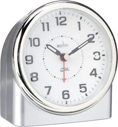 Acctim 14287 Central Alarm Clock, Silver
