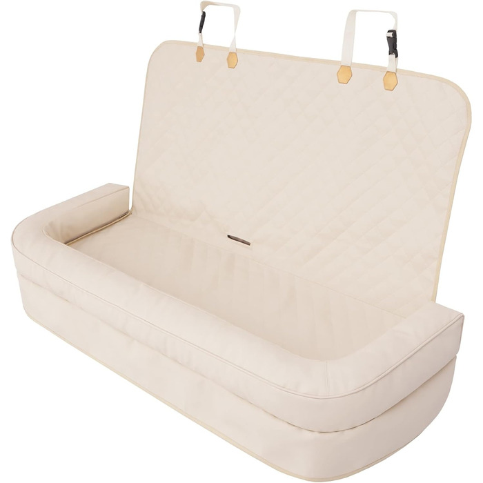 Автоматик для собак та котів у машину: килимок на заднє сидіння, 133 x 45 см, бежевий (штучна шкіра)