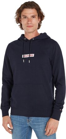 Чоловіча толстовка-худі Tommy Hilfiger Monotype Box синього кольору (Desert Sky), розмір S