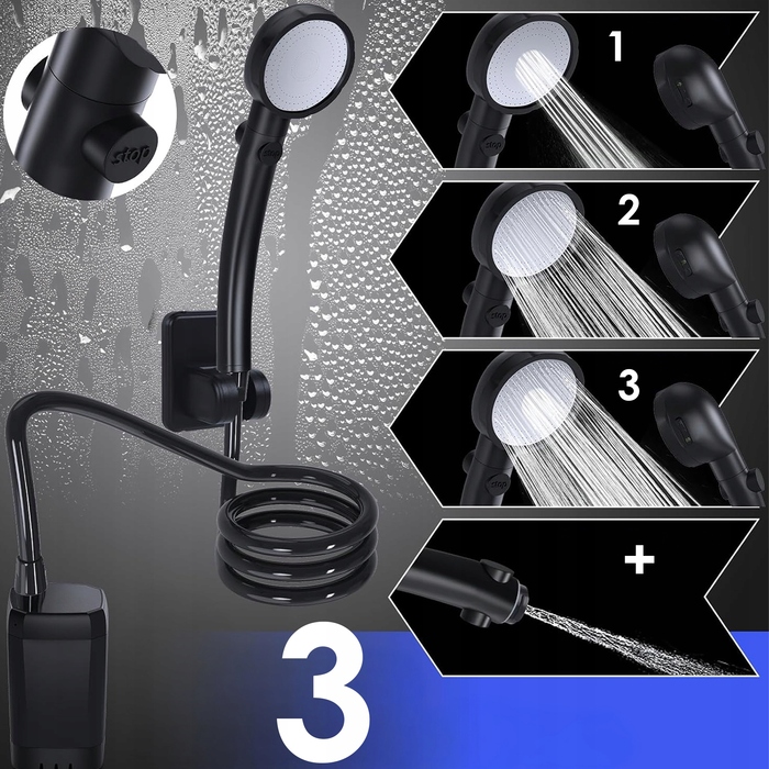 Портативний туристичний кемпінговий душ з акумулятором 7800mAh