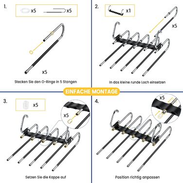 Підвісні вішалки для штанів DAMITA - 2 шт. (білі) - компактні, пластикові, для штанів, суконь, джинсів, шарфів, одягу для жінок та чоловіків