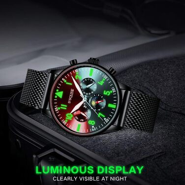 Чоловічий годинник, автоматичний механічний, чорний аналоговий, з датою, з нержавіючої сталі. Ремінець S-подібний, спортивний годинник, подарунок