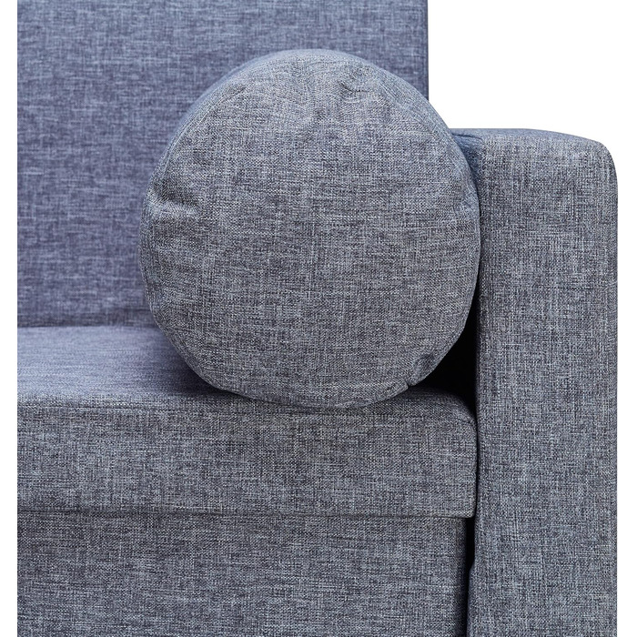 Relaxdays Bench with Backrest, 2 Cushion Rolls, Folding, Storage, Upholstered, Hallway, Storage Bench 75 x 115 x 47 cm, Grey, Cream (Dark Grey)