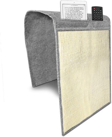 Navaris Cat Scratch Mat Scratch Protection Sofa - with 2 compartments - 128 x 45 cm Sisal Scratch Rug for Cat - Couch Cat Scratch Mat - also for Dogs (Light Grey - White)