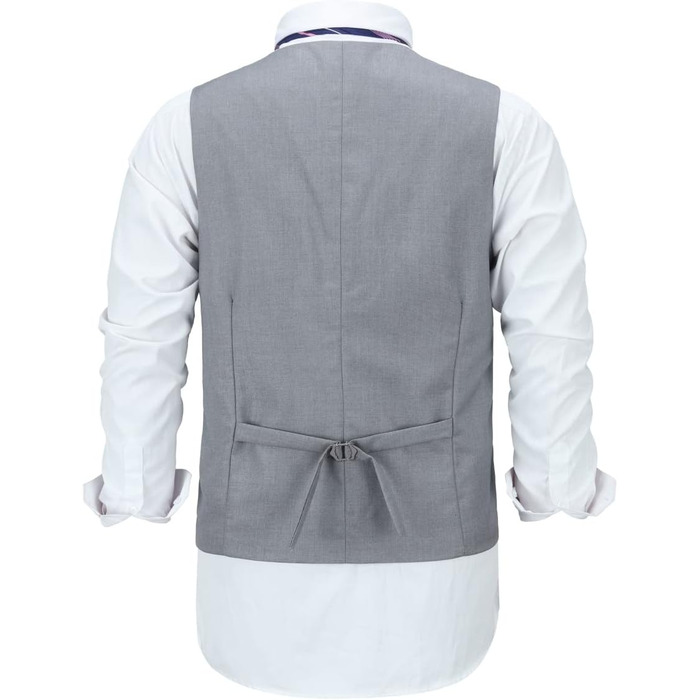 Чоловіча жилетка Allthemen V-подібний виріз, однобортна, Slim Fit, для ділового костюма (3XL, світло-сіра)