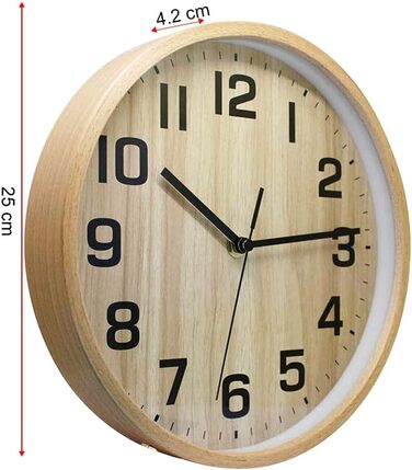 ALEENFOON 10 Inch Wood Clock Modern Silent Wall Clock Table Clock for Living Room Kitchen No Ticking Sounds Interior Clock Non-Ticking Wall Clocks Hanging Clock (Wooden)