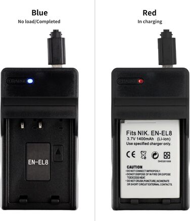 Зарядний пристрій EN-EL8 USB для камер Nikon Coolpix S52c, P1, P2, S1, S2, S3, S5, S50, S50c, S51, S51c, S52, S6, S7, S7c, S8, S9