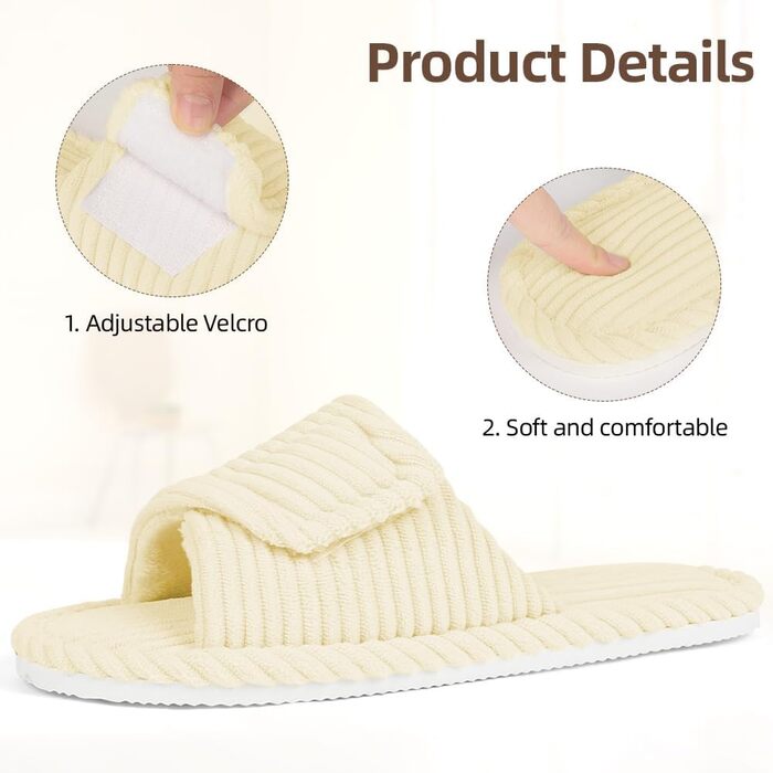 Жіночі домашні тапочки з піною-пам'яттю, теплі зимові тапочки з корду, м'які, легкі, з антиковзким покриттям, сучасні, зручні для дому та вулиці, кремово-білі, 40/41 EU