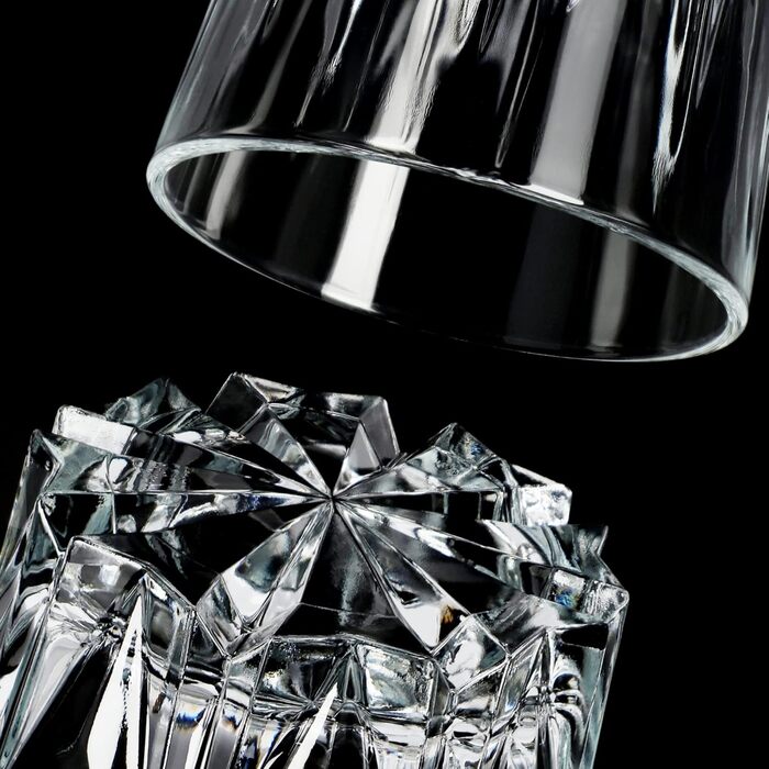 KADAX Drinking Glasses Set of 6, made of high-quality glass, water glasses, thick-walled juice glasses, ribbed glasses for water, drinks, juice, party, cocktail glasses, beverage glasses (tall, 245ml)