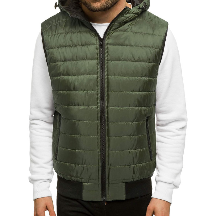 Чоловіча степкова жилетка OZONEEE з капюшоном, без рукавів, спортивна, для активного відпочинку, розмір M, зелена