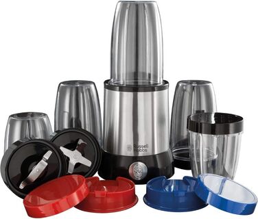 Russell Hobbs Mixer [Multi-function Stand Mixer] NutriBoost (includes 5 BPA-free and dishwasher-safe containers + lids, 22,000 RPM, 0.9 HP motor) electric, smoothie maker 23180-56 Single