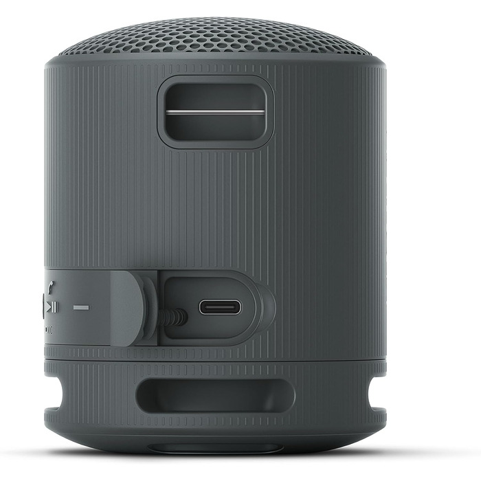 Портативна Bluetooth колонка Sony SRS-XB100 чорного кольору: волого- та пилозахист IP67, до 16 год роботи, ремінець для перенесення
