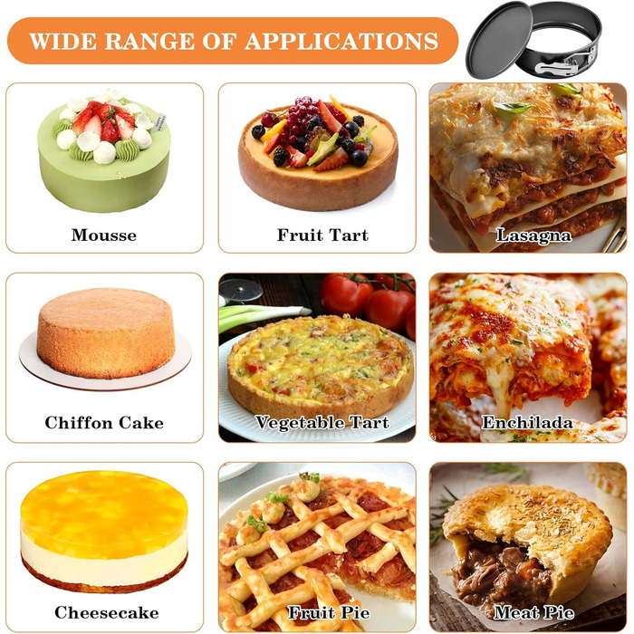 8 форм для кексів діаметром 10.2 см, міні-форми для чізкейків, знімний дно, антипригарне покриття, сталь