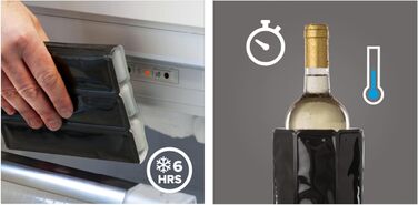 Vacu Vin Weinkühler Elegant: Ізольований охолоджувач для вина з акумулятором, нержавіюча сталь, для стандартних винних пляшок (пісок)