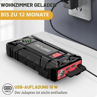 Бустер для авто BRPOM Powerbank Jump Starter 7000A з LCD-дисплеєм, пусковий пристрій для автомобіля (2000A/7000A)