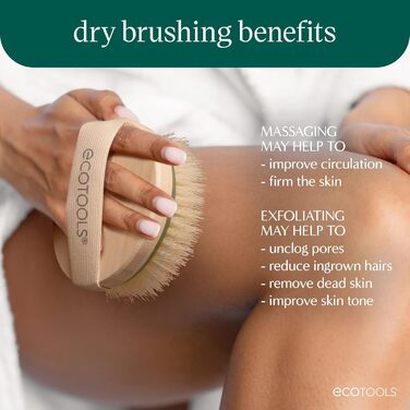 Еко-щітка для сухого скрабу тіла Ecotools Detoxify & Smooth, рожева
