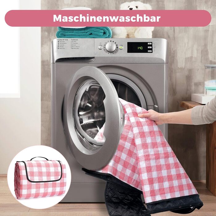 Плед для пікніка Oak & Tea 200x200 см, водонепроникний, ізолюючий, червоний. XXL килимок для пляжу, кемпінгу, відпочинку на природі з міцного Оксфорду