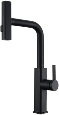 Висувна кухонна змішувач-кран для кухні, суміш батарея, кран для мийки, 3 режими (білий, чорний)