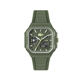 Годинник Lacoste LC33 Square силіконовий, зелений - кварцовий механізм