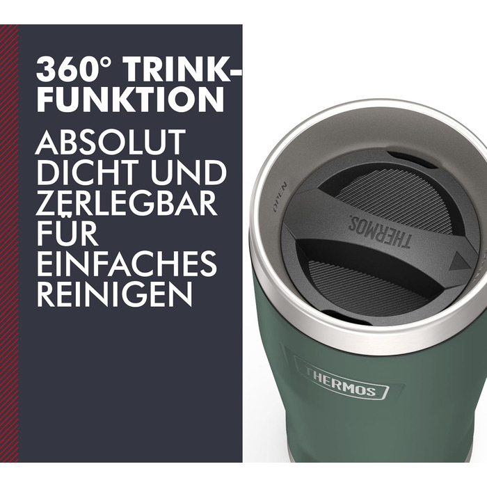 Термос ICON MUG 0,47л, темно-сірий/графітовий мат, келих-термос 470мл, термокружка з нержавіючої сталі, ізотермос, 7 год гаряче / 22 год холодне, придатний для миття в посудомийній машині, абсолютно герметичний, без BPA (470 мл, Сірий / Forest Mat)