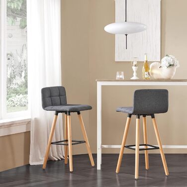SoBuy® FST50-DGx2 Bar Stools - Set of 2 - Dark Grey - 68cm Seat Height