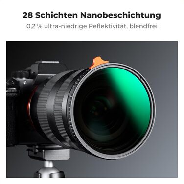 Фільтр ND Variabler K&F Concept Nano-X 67mm - Графільтр ND2-400 (1-9 Stop) з сумкою