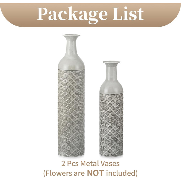 Vintage Black Tall Floor Vase Set of 3 - 68/51/41cm Metal Honeycomb Texture Matte Floor Standing Vase for Living Room, Dining Room, Bedroom, Hallway, Office - Indoor Decorative Vase