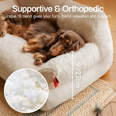 М'яке ліжко для котів та маленьких собак MEWOOFUN, 66x48 см, біле