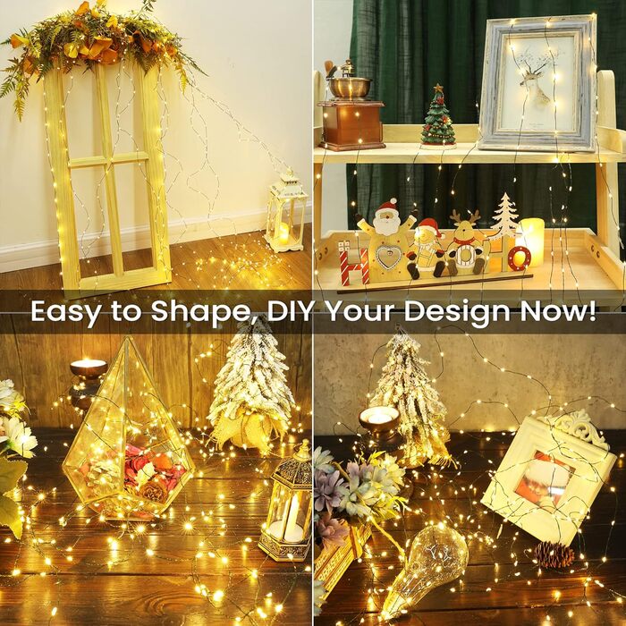 Гірлянда світлодіодна BrizLabs 40м, 800 LED, тепле біле світло, для прикраси дому, саду, балкону, вечірки. Водостійка, 8 режимів