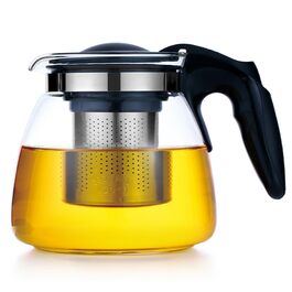 Чайник Lovegrace зі скла та нержавіючої сталі з ситом – стійкий до високих температур та придатний для миття в посудомийній машині, 900 мл