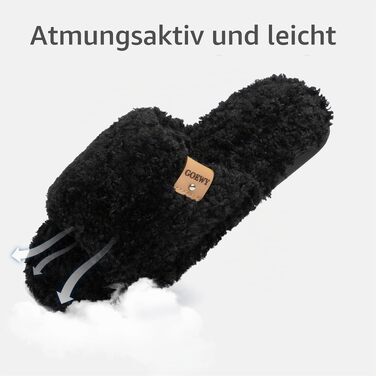 Жіночі домашні капці GOEWY з ефектом пам'яті (Memory Foam) — м'які відкриті тапочки з антиковзаючою підошвою для дому та вулиці, чорні, розмір 36/37 EU
