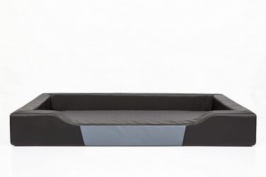 Крісло-ліжко для собак XL, 93x62 см, чорний Eco-шкіра, з матрацом