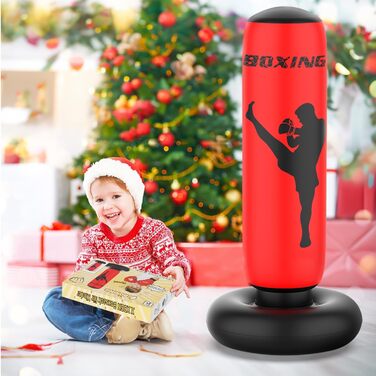 Дитячий боксерський мішок XBEN 170см, надувний, для карате, таеквондо, MMA, червоний