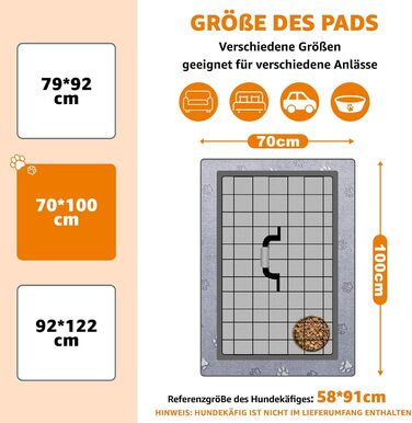 Підкладки для тварин PICK FOR LIFE, 2 шт., 70x100 см, швидко поглинаючі, для цуценят та собак, сірі