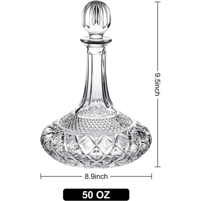 Wine/Whiskey Decanter with Stopper, Top Shelf Collection, Decanter with Luxurious Box, Elegant Gift/1500ml
