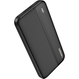 Power Bank GREPRO 10000mAh: компактний зарядний пристрій з USB-C та 2 USB виходами, чорний