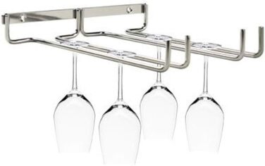 Сумка-органайзер для вина Wifehelper, подвійна, металева, хромована, для полиці/стіни, підставка для келихів