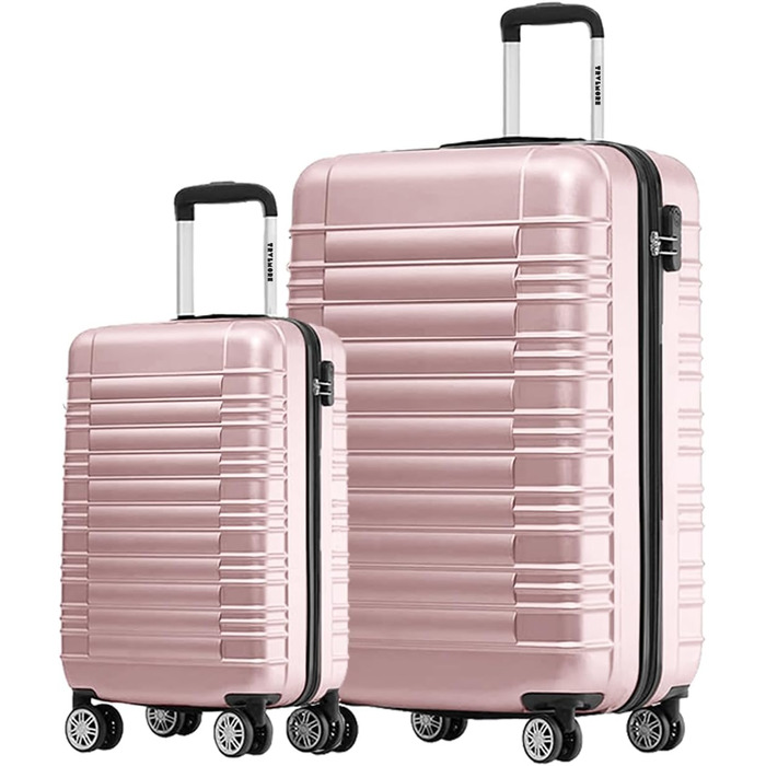 Набір валіз TRVLMORE 3 в 1: велика, середня, маленька, сірий колір, з жорсткою обшивкою, 55x40x20 см (Handgepäck)