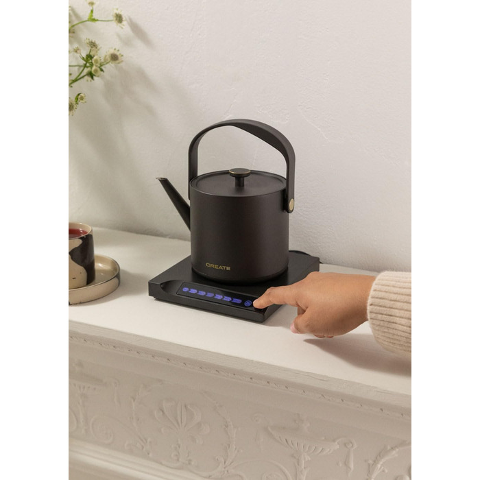 CREATE Electric Kettle 0.5L White - Keep Warm, Safety System, Thermostat, Digital Display, Temperature Indicator, 880W
