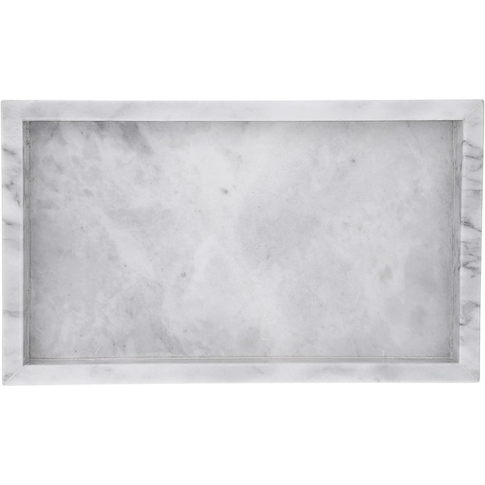 Natural Marble Serving Tray for Coffee Table, Rectangular, Jewelry Tray, Organizer, Decorative Bathroom, Vanity, Toilet Tank, Bathtub Tray, 25x15 cm (gray)