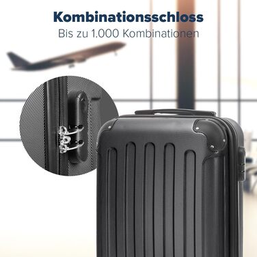 Чемодан ручної поклажі TRVLMORE 54x36x20 см - валіза на колесах, чорний