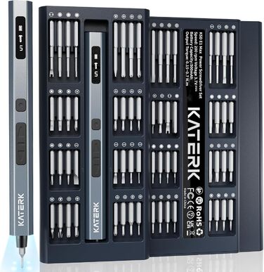 Набір прецизійних викруток KATERK 64 шт. з LED-підсвічуванням та магнітною основою для ремонту електроніки, телефонів, камер та годинників