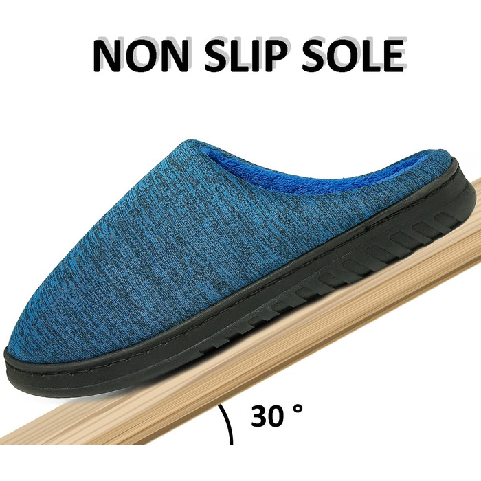 Тапочки зимові для дому жіночі/чоловічі ChayChax, тепла піна пам'яті, бавовна, блакитні (42/43 EU)